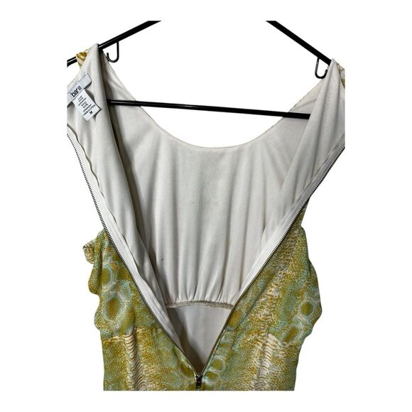 Bar III SNAKE PRINT mustard yellow mint green print maxi dress size medium - Picture 8 of 10
